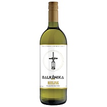Балканика Рислинг вино сортовое ординарное белое полусладкое 11% 1л 