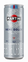 Мартини Семи Дольче газированный виноградосодержащий напиток сладкий белый 8,5% 0,25л ж/б