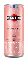 Мартини Розато газированный виноградосодержащий напиток полусухой розовый 10% 0,25л ж/б