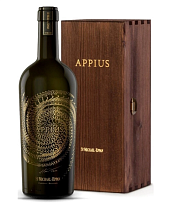 Аппиус вино белое сухое 14% 0,75л в деревянной подарочной упаковке
