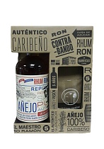 Ром Контрабандо 5-ти летний спиртной напиток 38-40% 0,7л в подарочной упаковке со стаканом