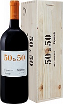 Вино 50 & 50, 1,5 wooden box